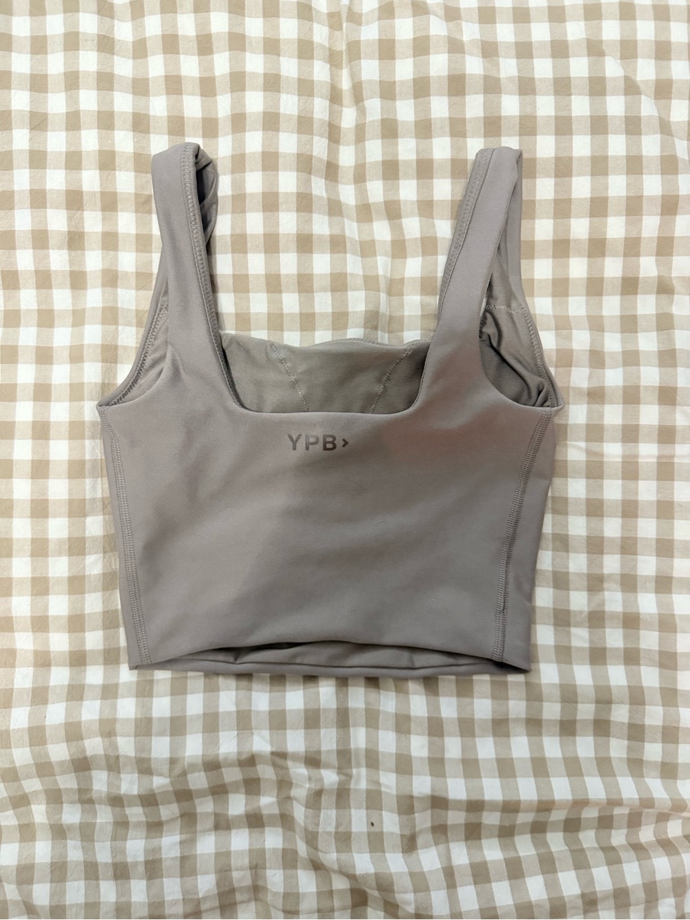 YPB Taupe Square Neck Sports Bra Top